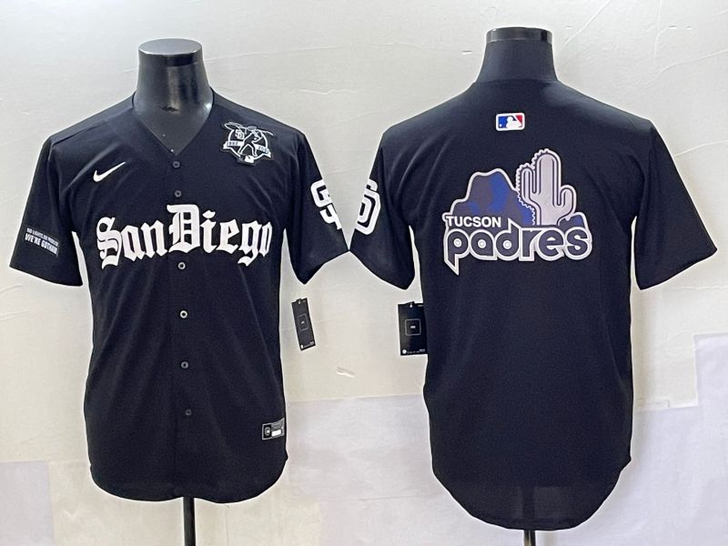 Men 2025 San Diego Padres Blank Black Five generations Joint Name Nike MLB Jersey style 17
